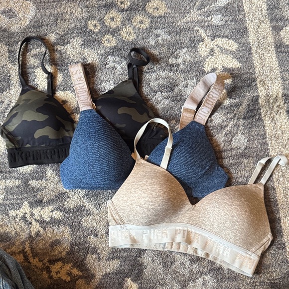 Victoria's Secret Other - Pink by Victoria’s Secret Bra Set - Camo, Blue, and Gray